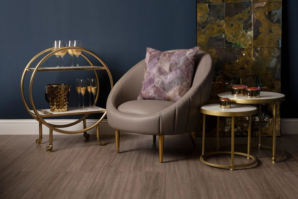 Vizzini 2 Tier Gold Finish Bar Trolley - XShowhome Limited - Xshowhome