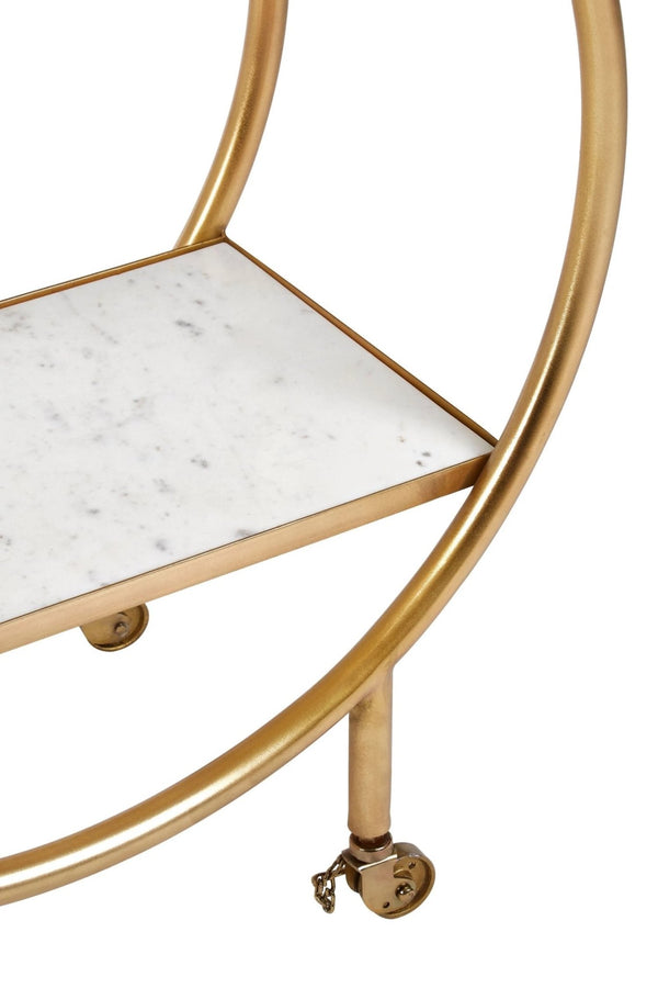Vizzini 2 Tier Gold Finish Bar Trolley - XShowhome Limited - Xshowhome