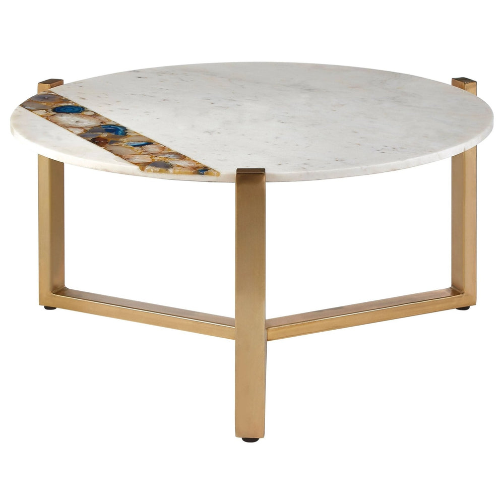 Vizzini Agate Marble Top Round Coffee Table - XShowhome Limited - Xshowhome