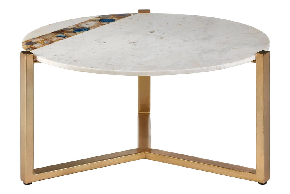 Vizzini Agate Marble Top Round Coffee Table - XShowhome Limited - Xshowhome