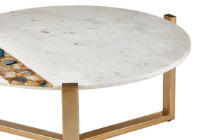 Vizzini Agate Marble Top Round Coffee Table - XShowhome Limited - Xshowhome