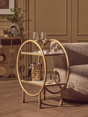 Vizzini Brass Finished 2 Tier Unit - Canwell Interiors Limited - Xshowhome