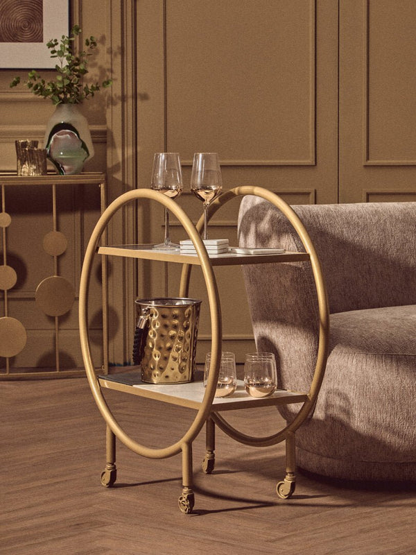 Vizzini Brass Finished 2 Tier Unit - Canwell Interiors Limited - Xshowhome