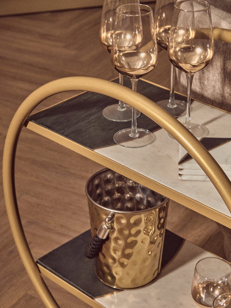 Vizzini Brass Finished 2 Tier Unit - Canwell Interiors Limited - Xshowhome