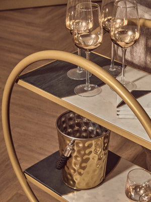 Vizzini Brass Finished 2 Tier Unit - Canwell Interiors Limited - Xshowhome