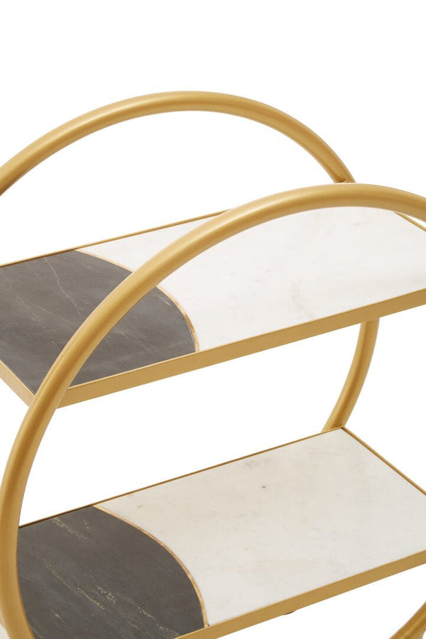 Vizzini Brass Finished 2 Tier Unit - Canwell Interiors Limited - Xshowhome