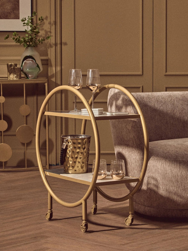 Vizzini Brass Finished 2 Tier Unit - XShowhome Limited - Xshowhome