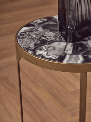 Vizzini Round Agate Side Table - Canwell Interiors Limited - Xshowhome