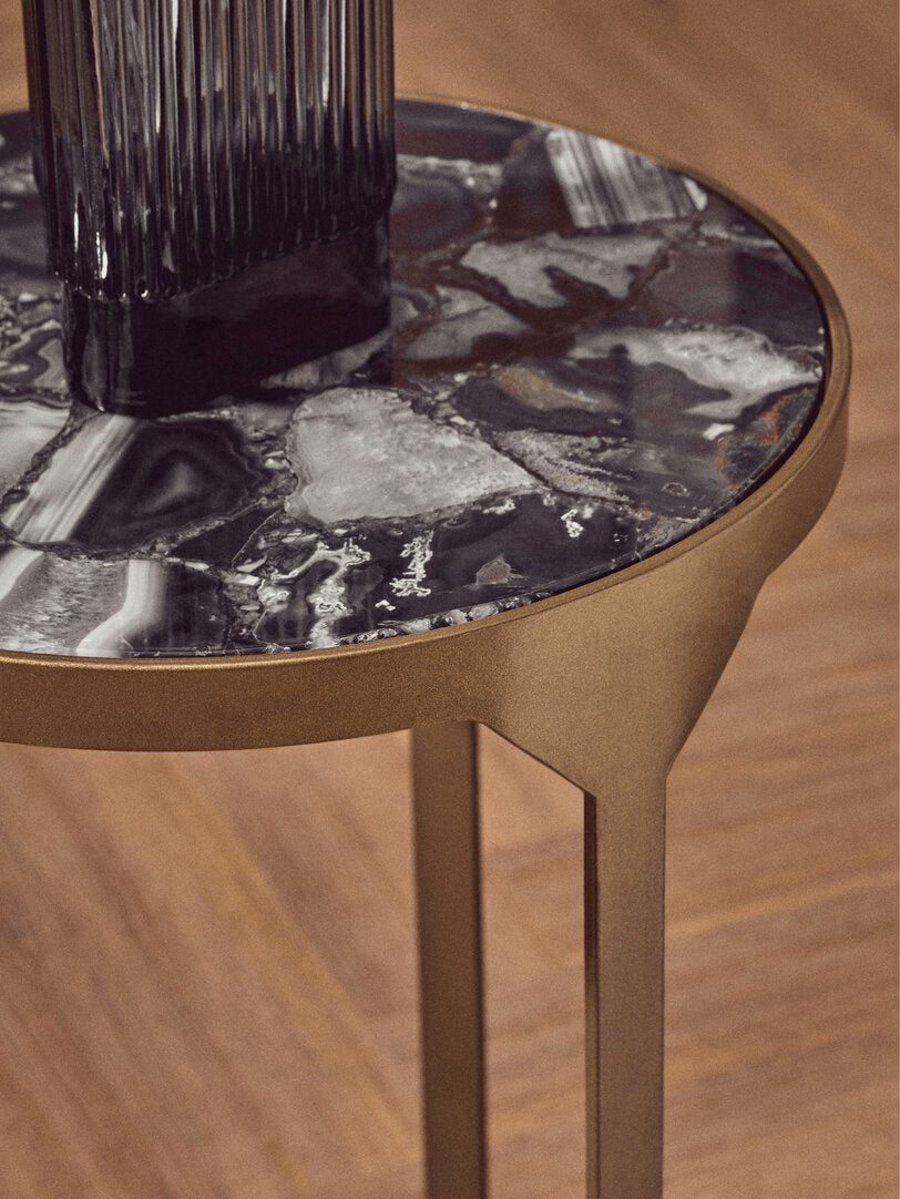 Vizzini Round Agate Side Table - Canwell Interiors Limited - Xshowhome