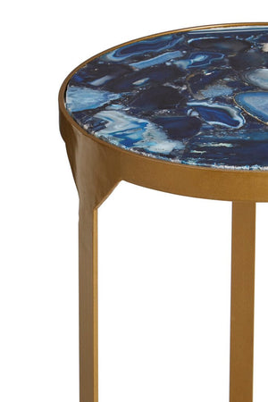 Vizzini Round Agate Side Table - Canwell Interiors Limited - Xshowhome