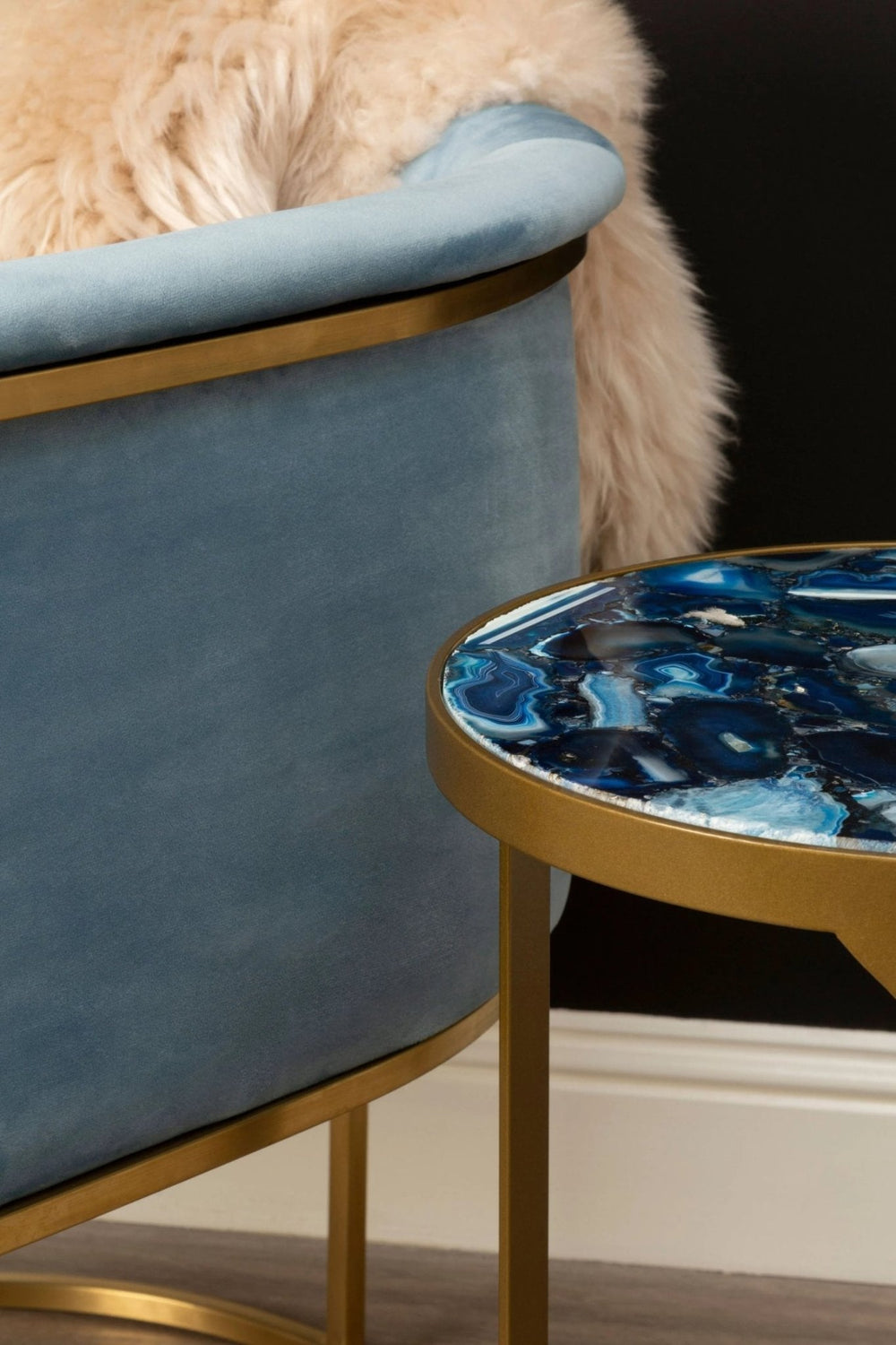 Vizzini Round Agate Side Table - XShowhome Limited - Xshowhome
