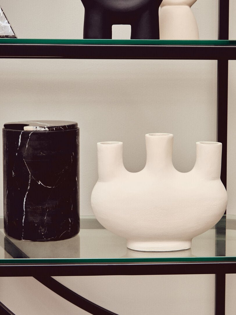 Vogue Left Half Moon Black Shelf Unit - Canwell Interiors Limited - Xshowhome