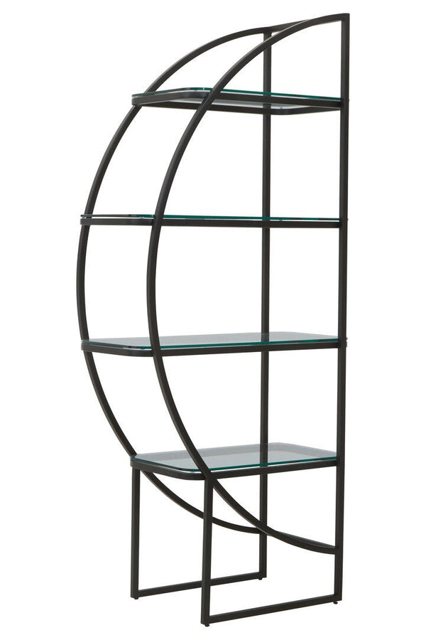 Vogue Left Half Moon Black Shelf Unit - Canwell Interiors Limited - Xshowhome