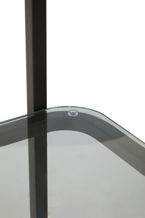 Vogue Left Half Moon Black Shelf Unit - Canwell Interiors Limited - Xshowhome