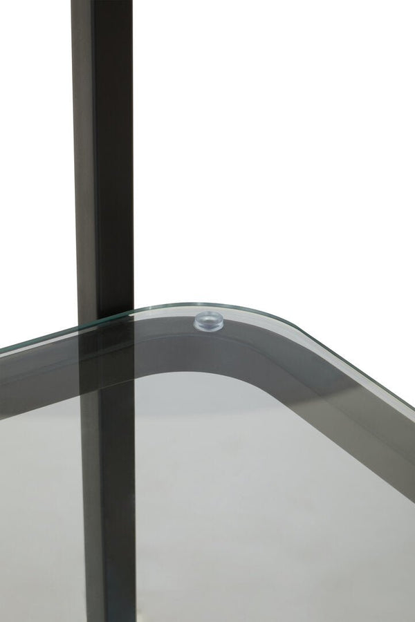 Vogue Left Half Moon Black Shelf Unit - Canwell Interiors Limited - Xshowhome