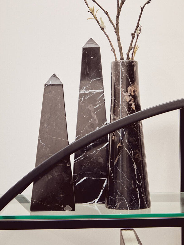 Vogue Left Half Moon Black Shelf Unit - Canwell Interiors Limited - Xshowhome