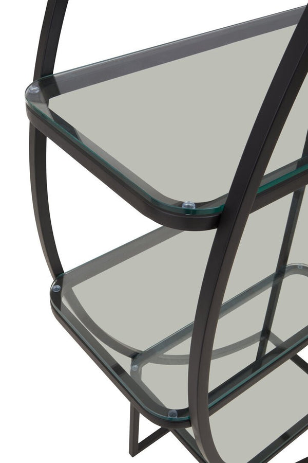 Vogue Left Half Moon Black Shelf Unit - Canwell Interiors Limited - Xshowhome