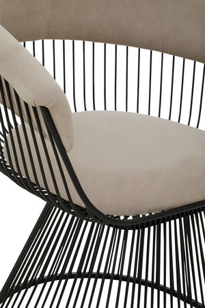 Vogue Mink Velvet and Black Frame Chair - Canwell Interiors Limited - Xshowhome