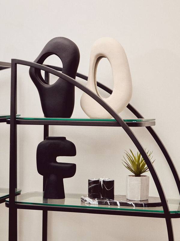 Vogue Right Half Moon Black Shelf Unit - Canwell Interiors Limited - Xshowhome