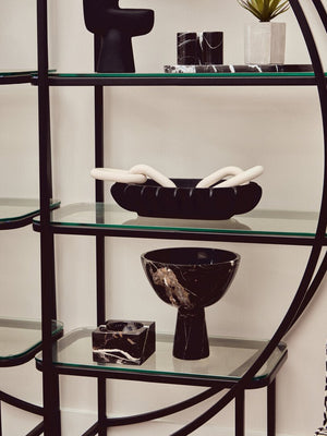 Vogue Right Half Moon Black Shelf Unit - Canwell Interiors Limited - Xshowhome