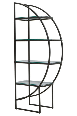 Vogue Right Half Moon Black Shelf Unit - Canwell Interiors Limited - Xshowhome