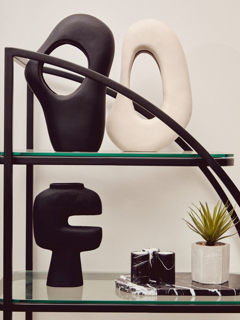 Vogue Right Half Moon Black Shelf Unit - Canwell Interiors Limited - Xshowhome