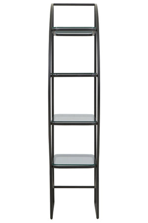 Vogue Right Half Moon Black Shelf Unit - Canwell Interiors Limited - Xshowhome
