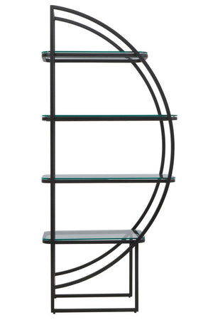 Vogue Right Half Moon Black Shelf Unit - Canwell Interiors Limited - Xshowhome
