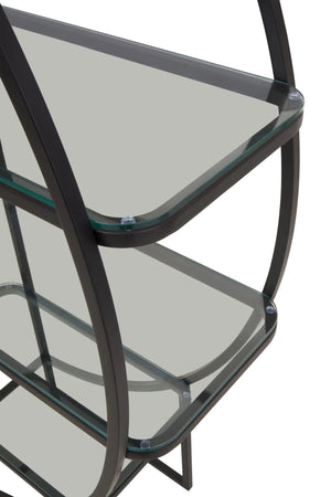 Vogue Right Half Moon Black Shelf Unit - XShowhome Limited - Xshowhome