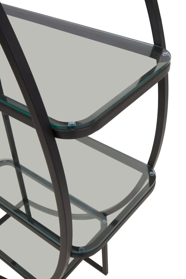 Vogue Right Half Moon Black Shelf Unit - XShowhome Limited - Xshowhome