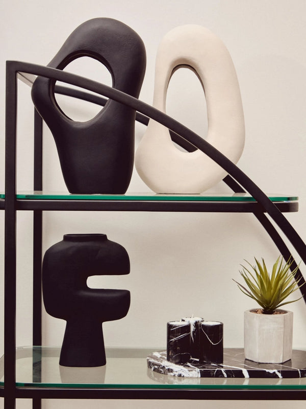 Vogue Right Half Moon Black Shelf Unit - XShowhome Limited - Xshowhome