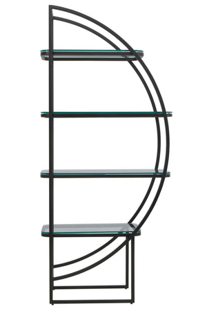 Vogue Right Half Moon Black Shelf Unit - XShowhome Limited - Xshowhome