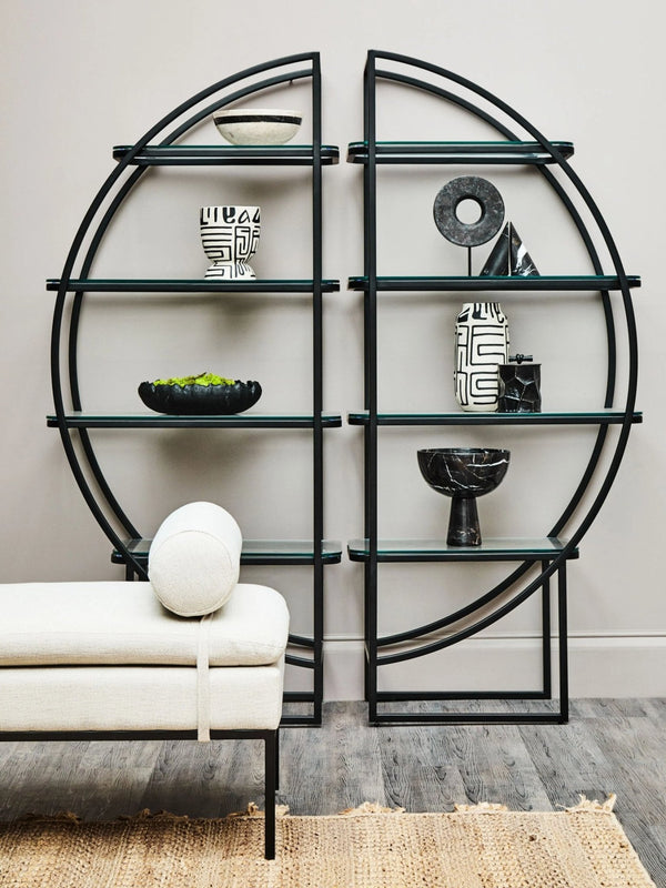 Vogue Right Half Moon Black Shelf Unit - XShowhome Limited - Xshowhome