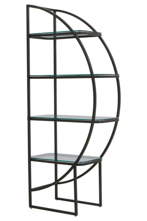 Vogue Right Half Moon Black Shelf Unit - XShowhome Limited - Xshowhome