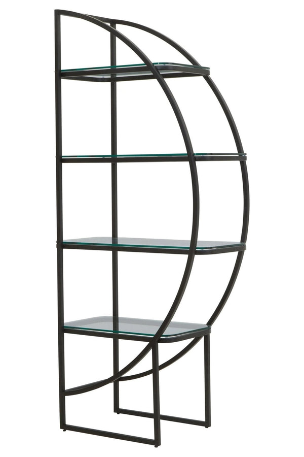 Vogue Right Half Moon Black Shelf Unit - XShowhome Limited - Xshowhome