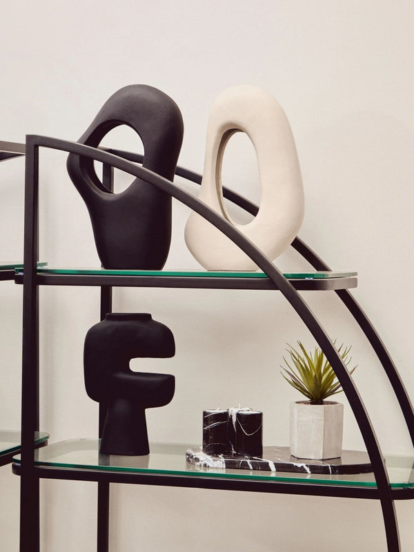 Vogue Right Half Moon Black Shelf Unit - XShowhome Limited - Xshowhome
