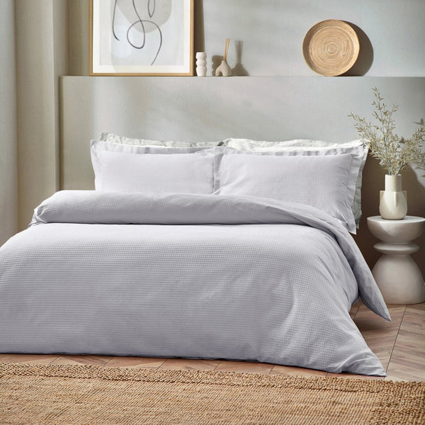 Waffle King Size Duvet Set Silver - XShowhome Limited - Riva