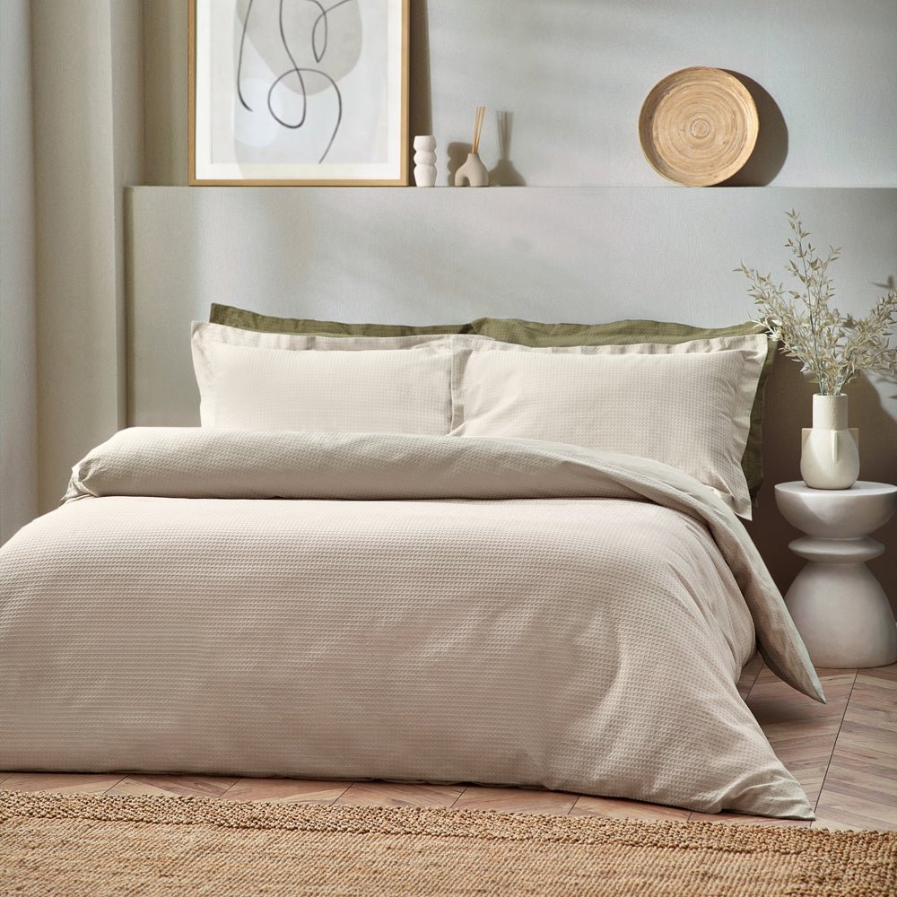 Waffle Single Duvet Set Linen - Canwell Interiors Limited - Riva