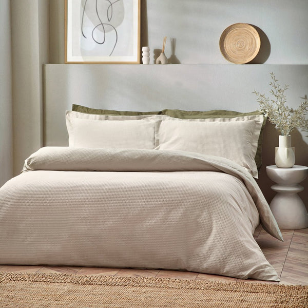 Waffle Single Duvet Set Linen - XShowhome Limited - Riva