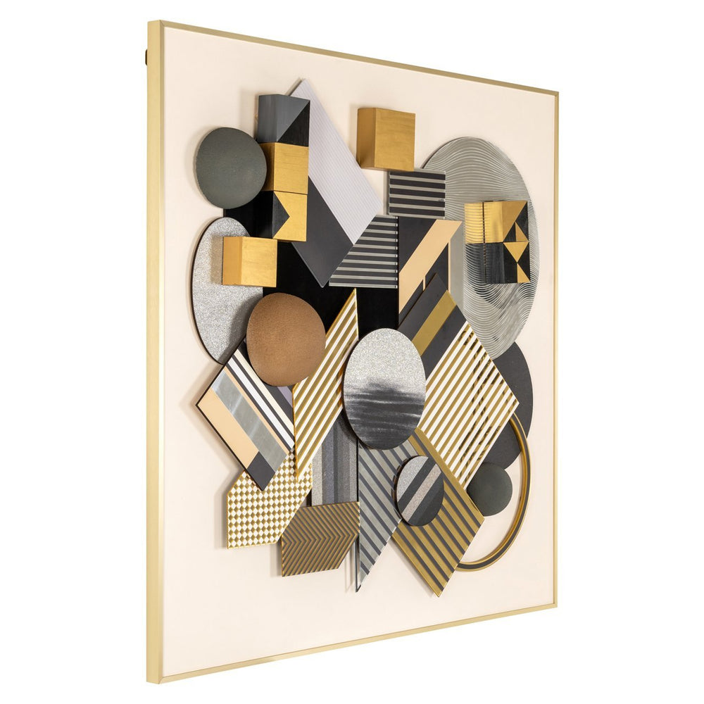 Wall art 3D Block black/gold - Canwell Interiors Limited - Richmond