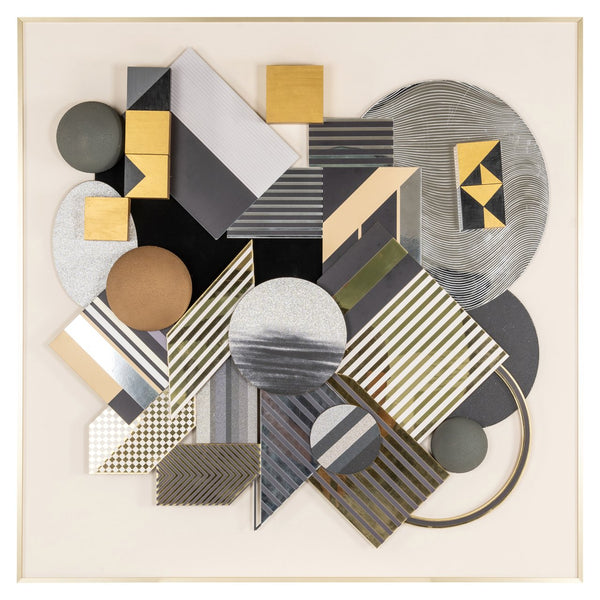 Wall art 3D Block black/gold - Canwell Interiors Limited - Richmond