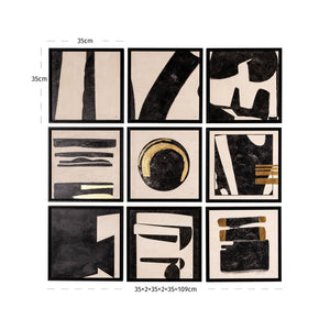 Wall Art Gabri Black/White (Set of 9) - XShowhome Limited - Richmond