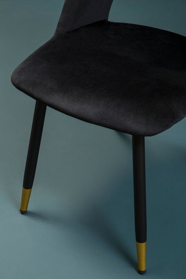 Warren Black Velvet Dining Chair - Canwell Interiors Limited - Xshowhome
