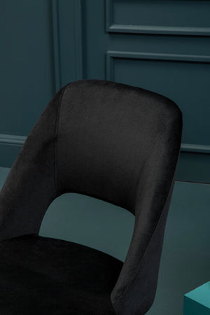 Warren Black Velvet Dining Chair - Canwell Interiors Limited - Xshowhome