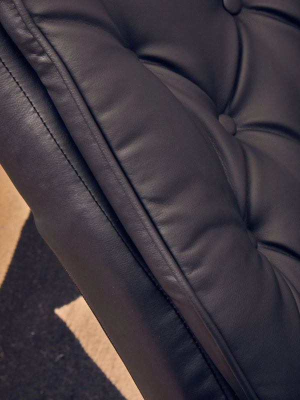 Warrington Black Leather Effect Recliner And Footstool - XShowhome Limited - Xshowhome
