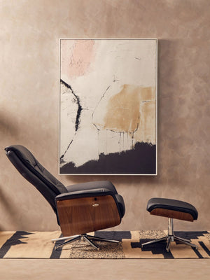 Warrington Black Leather Effect Recliner And Footstool - XShowhome Limited - Xshowhome