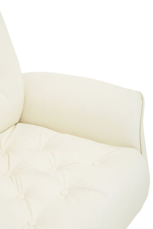 Warrington Ivory Leather Effect Recliner And Footstool - Canwell Interiors Limited - Xshowhome