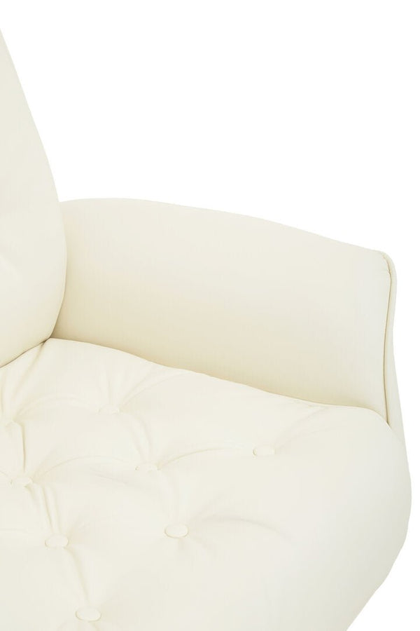 Warrington Ivory Leather Effect Recliner And Footstool - Canwell Interiors Limited - Xshowhome
