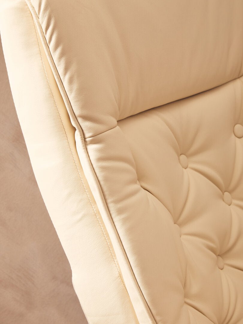 Warrington Ivory Leather Effect Recliner And Footstool - Canwell Interiors Limited - Xshowhome