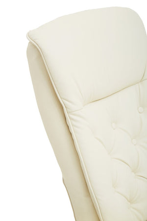 Warrington Ivory Leather Effect Recliner And Footstool - Canwell Interiors Limited - Xshowhome